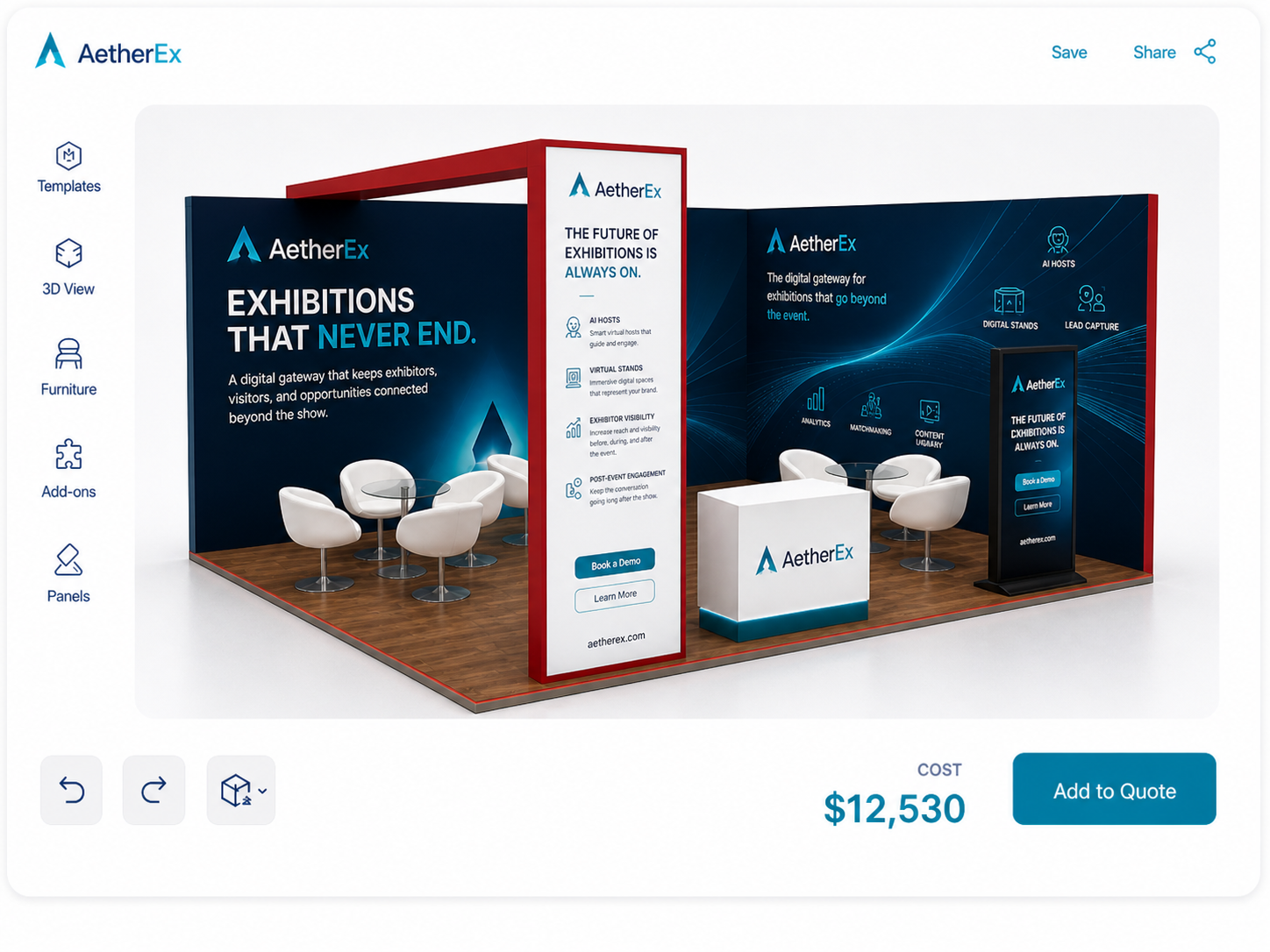 Create Stand 3D Exhibition Stand Builder | StandBuilder by AetherEx